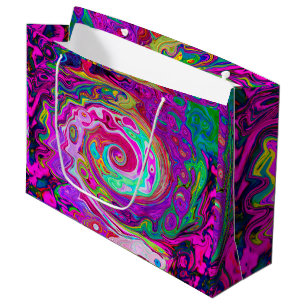 Sacola Para Presentes Grande Abstrato Retro Magenta - Rodovalho Arco-Íris Magen
