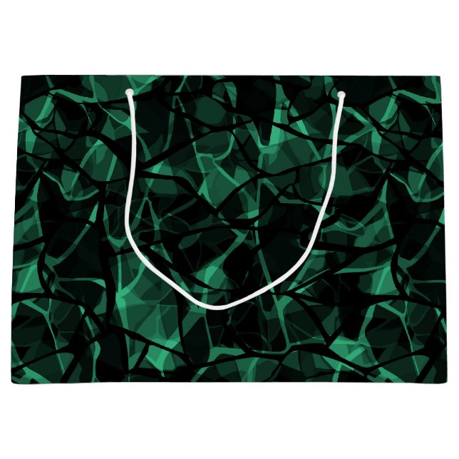 Sacola Para Presentes Grande abstrato verde (Frente)