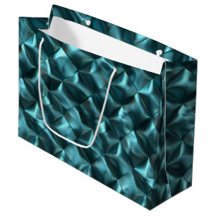 Sacola Para Presentes Grande Abstrato Verde Azul Teal