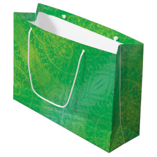 Sacola Para Presentes Grande Aceitação Medalhões Boho Verde Amarelo Azul