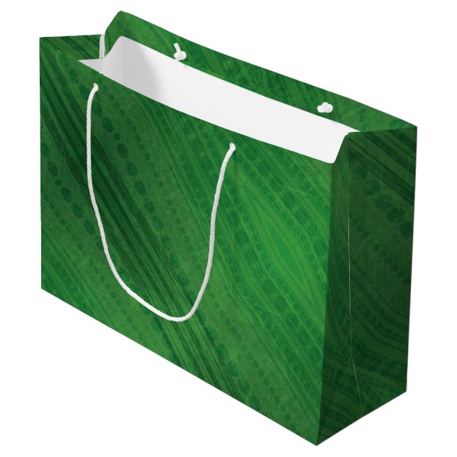 Sacola Para Presentes Grande Aceitação | Padrão de Boho Eclético Verde (Frente inclinada)