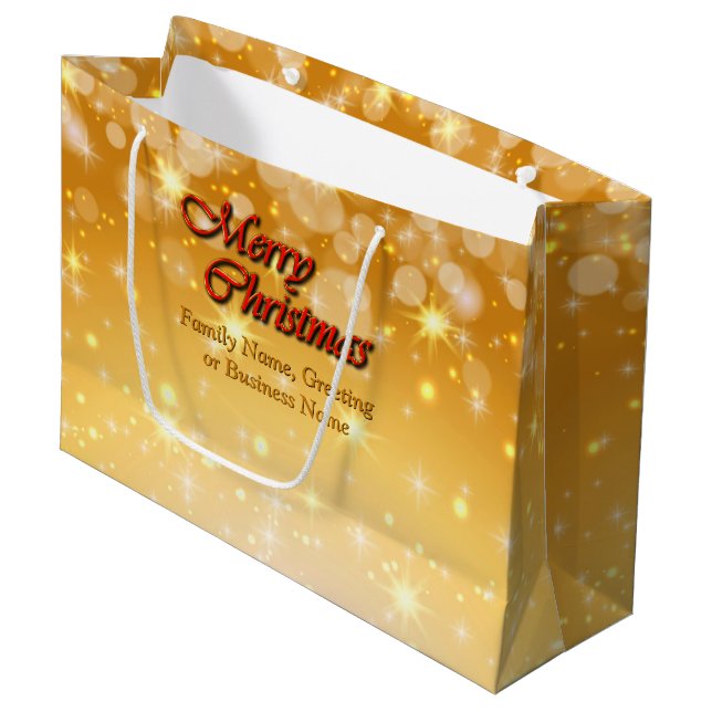 Sacola Para Presentes Grande Adicionar Nome Editar Texto Correspondente ao Nata (Frente inclinada)