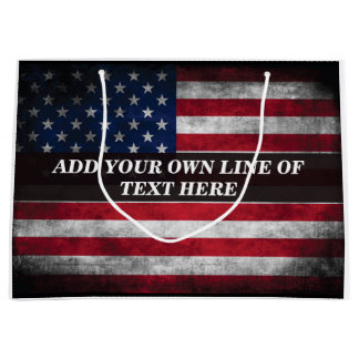Sacola Para Presentes Grande Adicione seu texto ao sinalizador americano