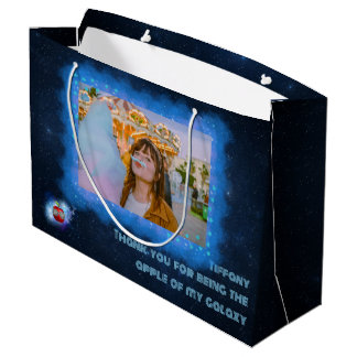 Sacola Para Presentes Grande Adicione Sua Foto - Galáxia Agradável - Grande Sac