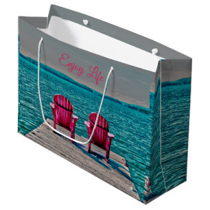 Sacola Para Presentes Grande Adirondack Chairs Aproveitam A Vida Na Corrida Do