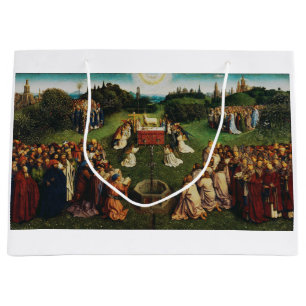 Sacola Para Presentes Grande Adoração do cordeiro por Jan van Eyck