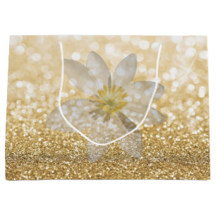Sacola Para Presentes Grande Adorável Menina, Margarida, Brilhante, Bokeh