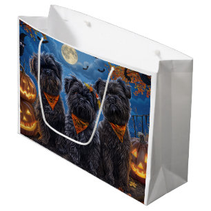 Sacola Para Presentes Grande Affenpinscher Halloween Spooky