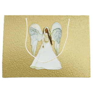 Sacola Para Presentes Grande Afro-americano Angel Gift Bag