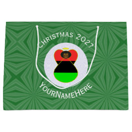 Sacola Para Presentes Grande Afro-Americano Flag Angel Personalize