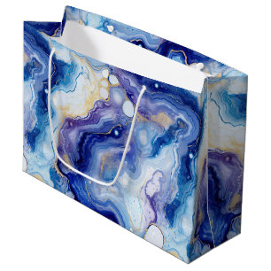 Sacola Para Presentes Grande Ágata Celestial Padrão Abstrato de Pedra Galáxia