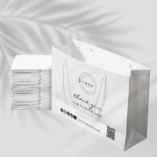 Sacola Para Presentes Grande Agradecimento na Mão Compra Personalizada Obrigado