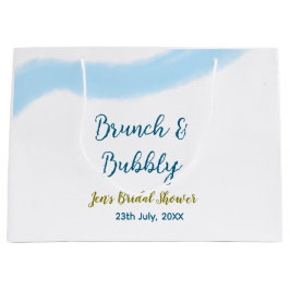 Sacola Para Presentes Grande Água azul dourada colorida e borbulhante e enxoval