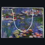 Sacola Para Presentes Grande Água Lily Pond, Monet<br><div class="desc">Oscar-Claude Monet (14 de novembro de 1840 - 5 de dezembro de 1926) era pintor francês, fundador da pintura impressionista francesa e o praticante mais consistente e prolífico da filosofia do movimento de expressar as suas percepções antes da natureza, especialmente quando aplicada à pintura da paisagem aérea. O termo "Impressionismo"...</div>