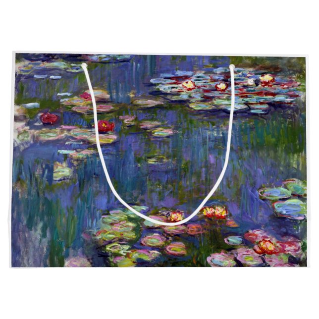 Sacola Para Presentes Grande Água Lily Pond, Monet (Verso)