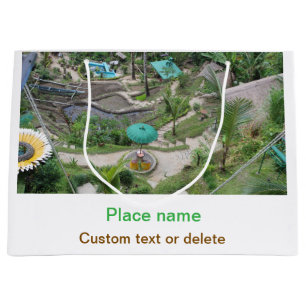 Sacola Para Presentes Grande água oceano praia foto adicionar nome texto local 