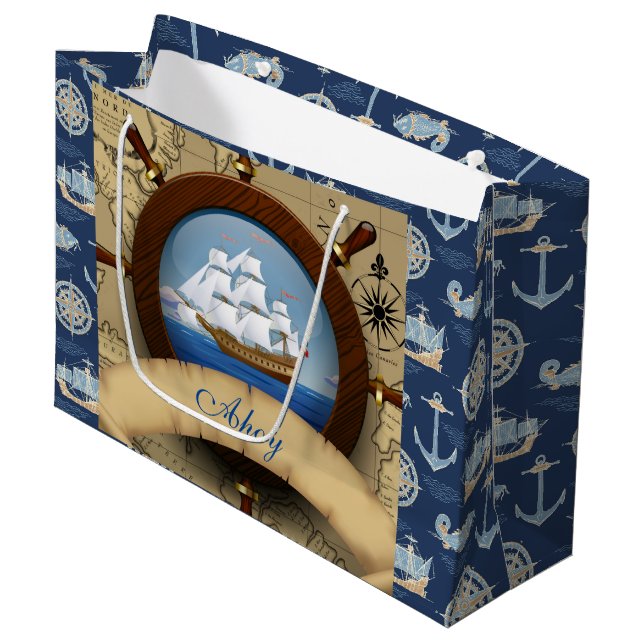 Sacola Para Presentes Grande Ahoy Maty!   (Frente inclinada)
