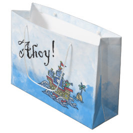 Sacola Para Presentes Grande Ahoy navio de pirata
