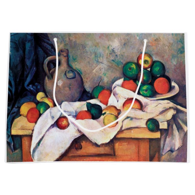 Sacola Para Presentes Grande Ainda com Frutas, Paul Cezanne (Frente)
