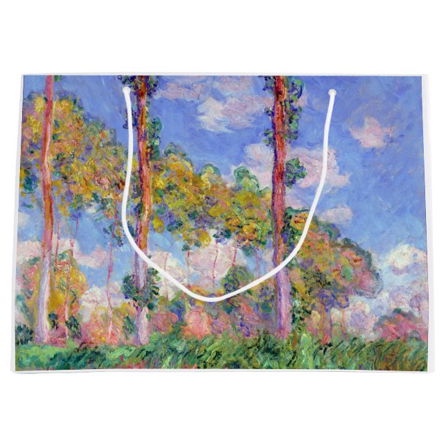 Sacola Para Presentes Grande Álamos ao Sol, Monet (Frente)