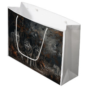 Sacola Para Presentes Grande Alaskan Malamute Halloween Night Doggy Delight