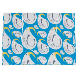 Sacola Para Presentes Grande Albatross Branco, Azul, Amarelo, Cinzas,