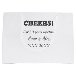 Sacola Para Presentes Grande Alegra-se a 30 anos juntos, aniversários, adicione