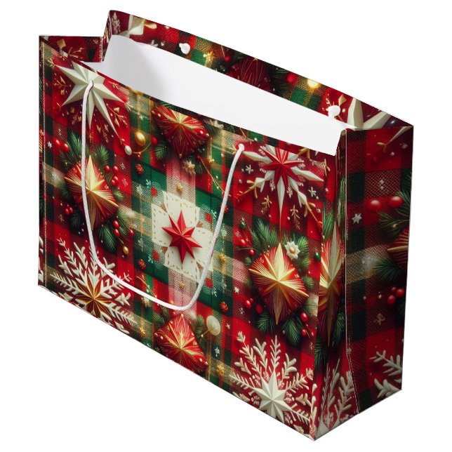 Sacola Para Presentes Grande Alegria de Natal (Frente inclinada)