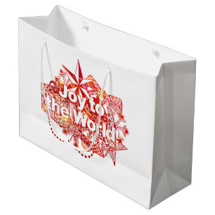 Sacola Para Presentes Grande Alegria de Natal ao Mundo