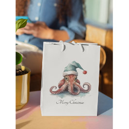 Sacola Para Presentes Grande Alegria de Natal de Octopus, personalizada