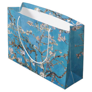 Sacola Para Presentes Grande Almond Blossoms Blue Vincent van Gogh Art Painting