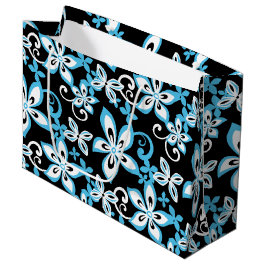 SACOLA PARA PRESENTES GRANDE ALOHA HAWAII (PRETO/AZUL)