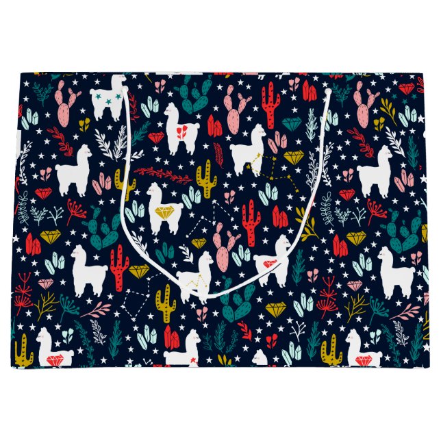 Sacola Para Presentes Grande Alpaca bonito (Frente)