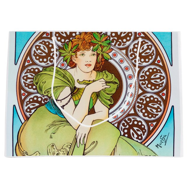 Sacola Para Presentes Grande Alphonse Mucha (Frente)