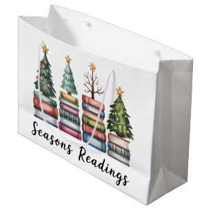 Sacola Para Presentes Grande Amante de Livros de Natal Professor Leitura Tempor