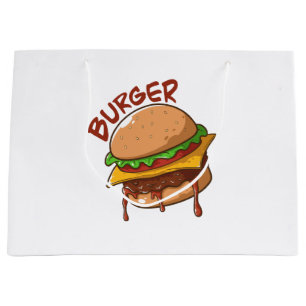 Sacola Para Presentes Grande Amantes de Hambúrguer