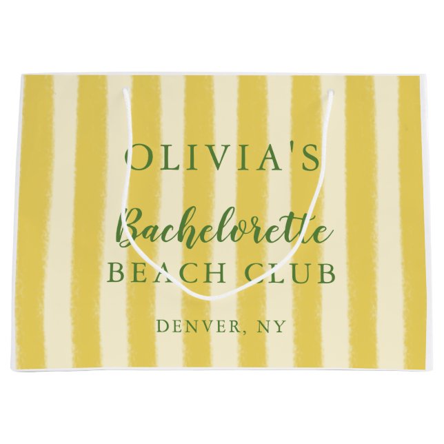 Sacola Para Presentes Grande Amarela e Verde Solteirona de Verão (Frente)