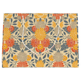 Sacola Para Presentes Grande Amarelo quente, laranja e azul