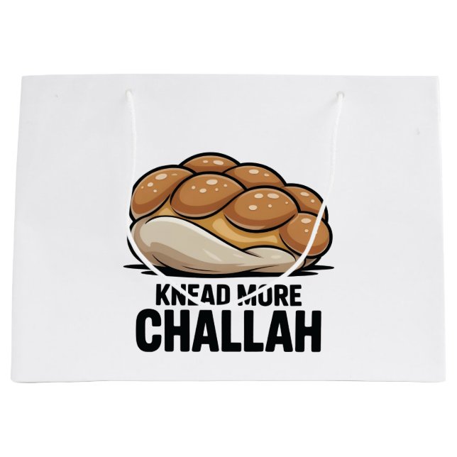 Sacola Para Presentes Grande Amassar Mais Challah Judaísmo Judeu Panificação (Frente)