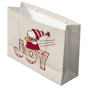 Sacola Para Presentes Grande Amendoins   Passeio De Snoopy & Woodstock Joy