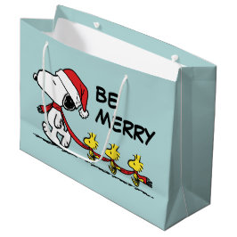 Sacola Para Presentes Grande Amendoins | Snoopy & Friends Winter Scarf