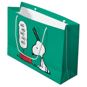 Sacola Para Presentes Grande Amendoins Snoopy Ho Ho Comida Dish