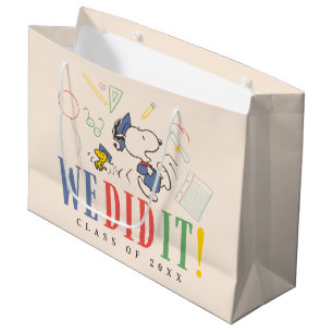 Sacola Para Presentes Grande Amendoins Snoopy Woodstock Nós Conseguimos Diploma