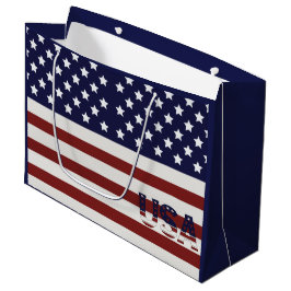 Sacola Para Presentes Grande American Flag American USA Pattern
