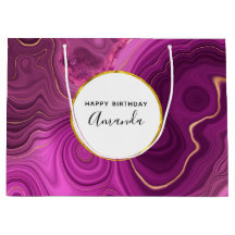 Ametista Roxo E Ágato-Abstrato Dourado Aniversário