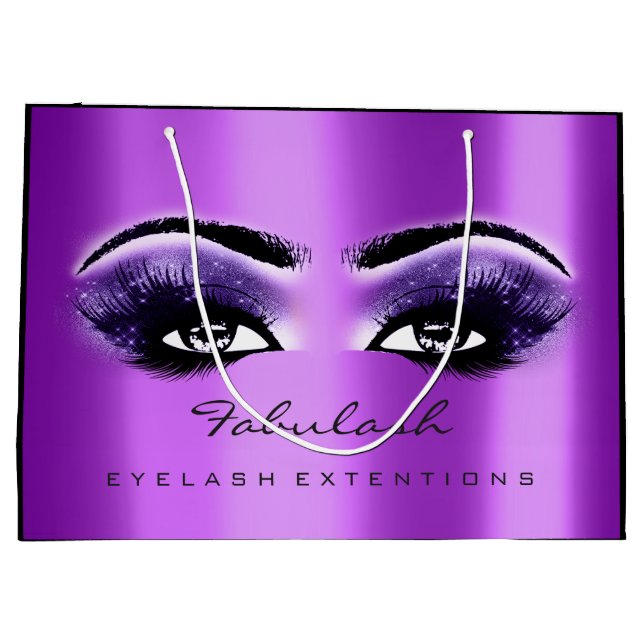 Sacola Para Presentes Grande Ametista Roxo Maquietando Cosméticos de Bela Largu (Verso)