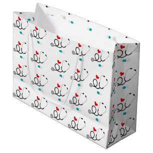 Sacola Para Presentes Grande Amor Enfermeira bolsa de festas de padrão médico