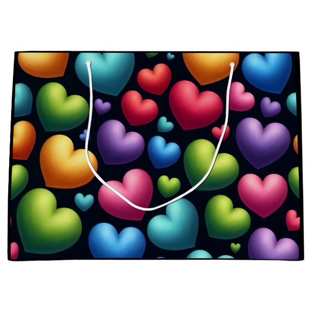 Sacola Para Presentes Grande Amor Vibrante (Frente)