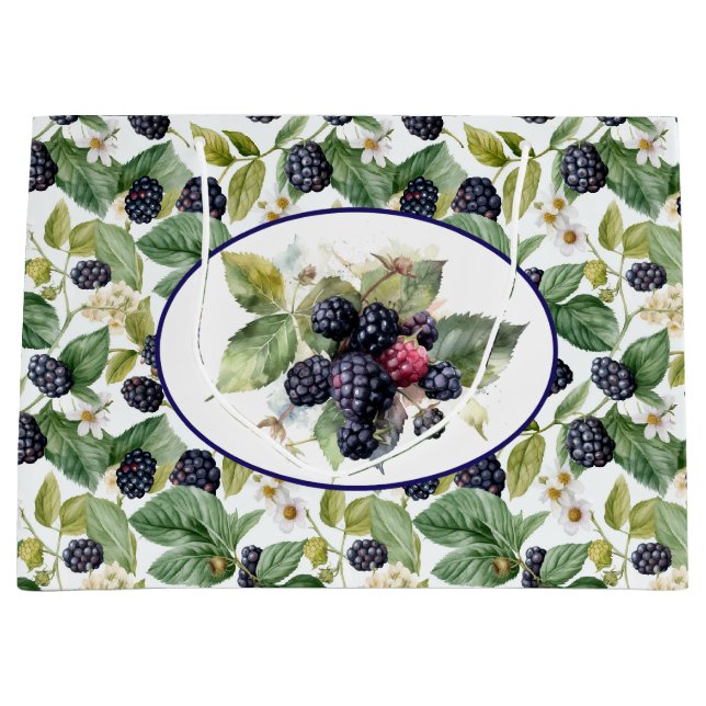 Sacola Para Presentes Grande Amoras brancas Amoras Aquarelas Grande Saco para P (Frente)