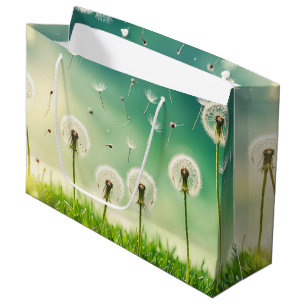 Sacola Para Presentes Grande Amostras de Dandelion flutuantes